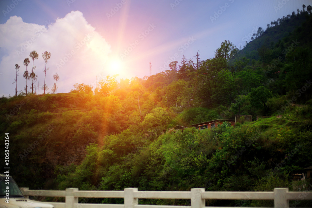 Fototapeta premium Beautiful valley in mountain range. 