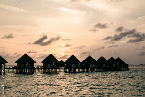 Beautiful tropical Maldives resort hotel and island © borilove