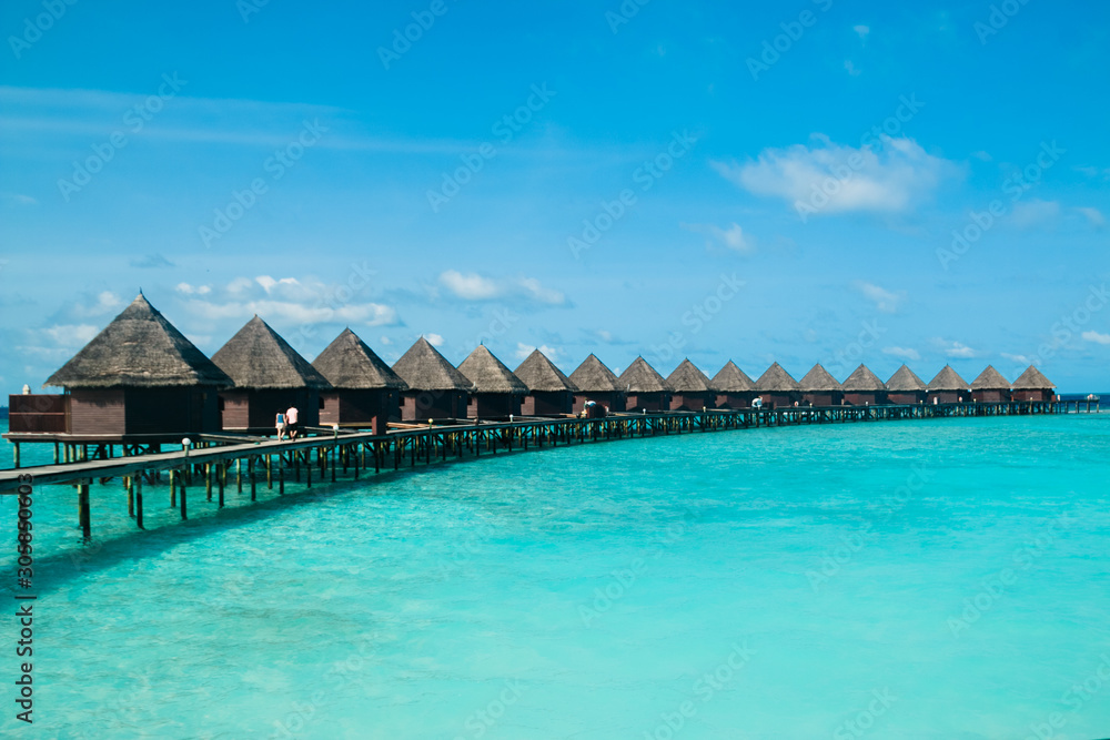 Beautiful tropical Maldives resort hotel and island