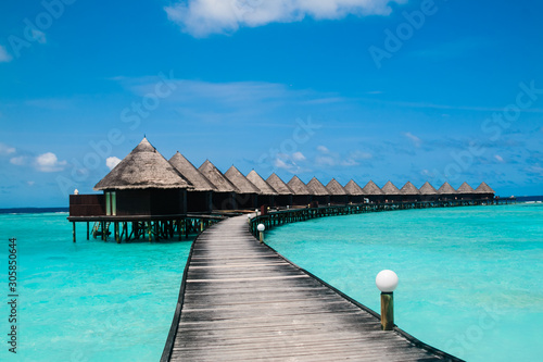 Fototapeta Naklejka Na Ścianę i Meble -  Beautiful tropical Maldives resort hotel and island