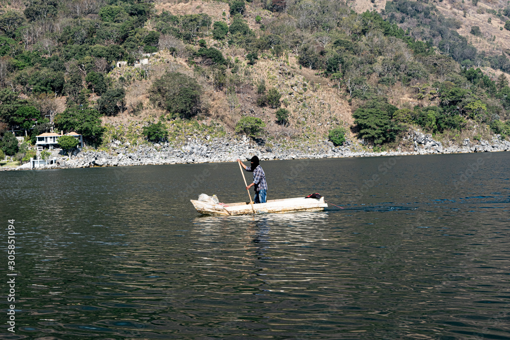 boat on Lake Atitlan