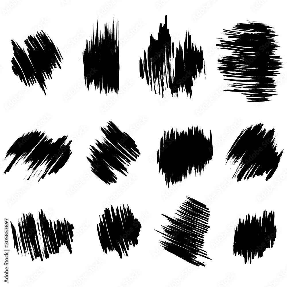 collection of vector brush hand drawn graphic element. grunge background.