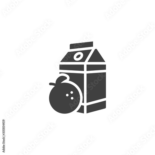 Orange juice package vector icon. filled flat sign for mobile concept and web design. Orange nectar pack glyph icon. Symbol, logo illustration. Vector graphics