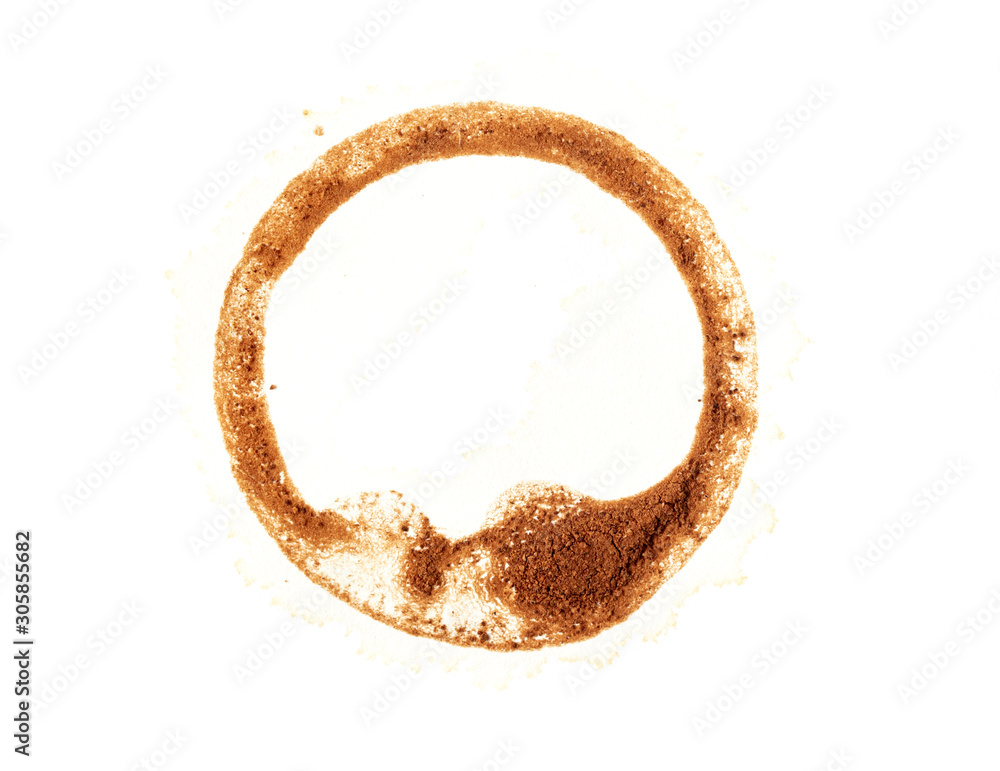 Stains from a glass with coffee on a white background Stains from a glass with coffee on a white background