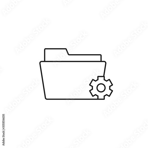 file system - minimal line web icon. simple vector illustration. concept for infographic, website or app.