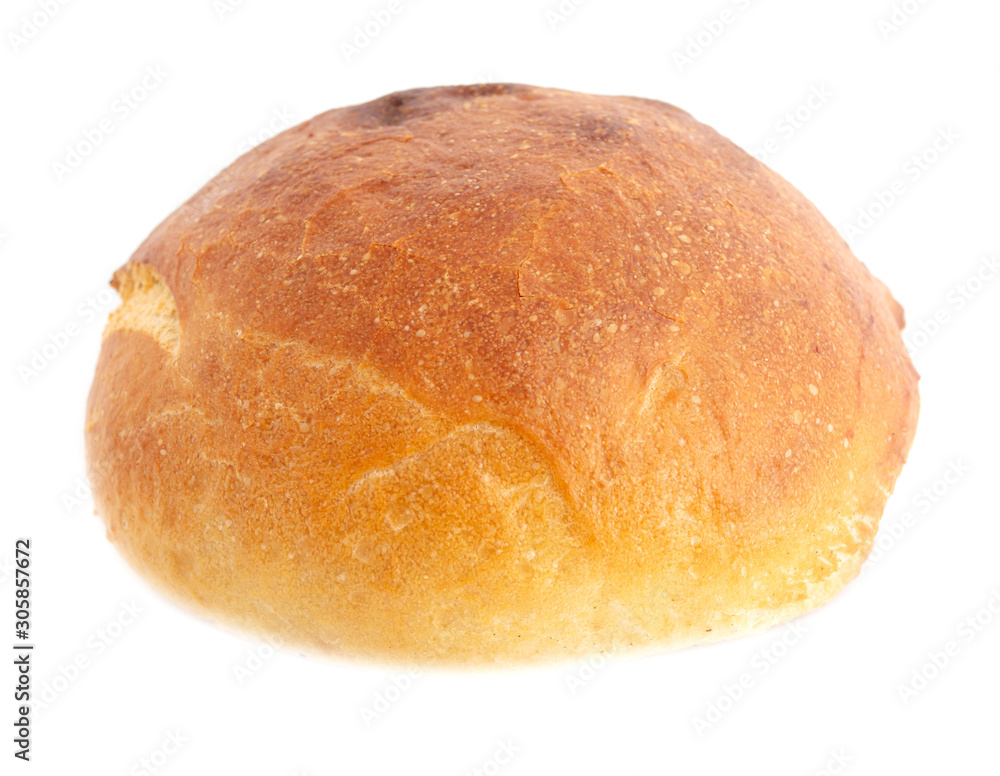 Fresh rosy bread isolated on a white background Fresh rosy bread isolated on a white background