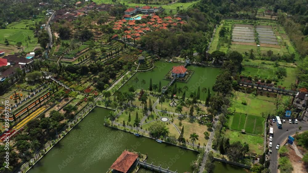 Taman Soekasada Ujung Water Palace on Bali Island, Indonesia. Historical Landmark Aerial Taman Soekasada Ujung Water Palace on Bali Island, Indonesia. Historical Landmark Aerial