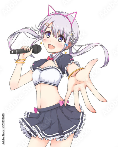 マイクを持って歌うツインテールのアイドルの女の子 Stock イラスト Adobe Stock マイクを持って歌うツインテールのアイドルの女の子 Stock イラスト Adobe Stock