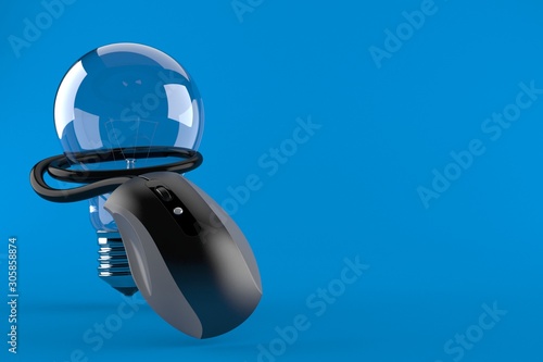Light bulb with computer mouse