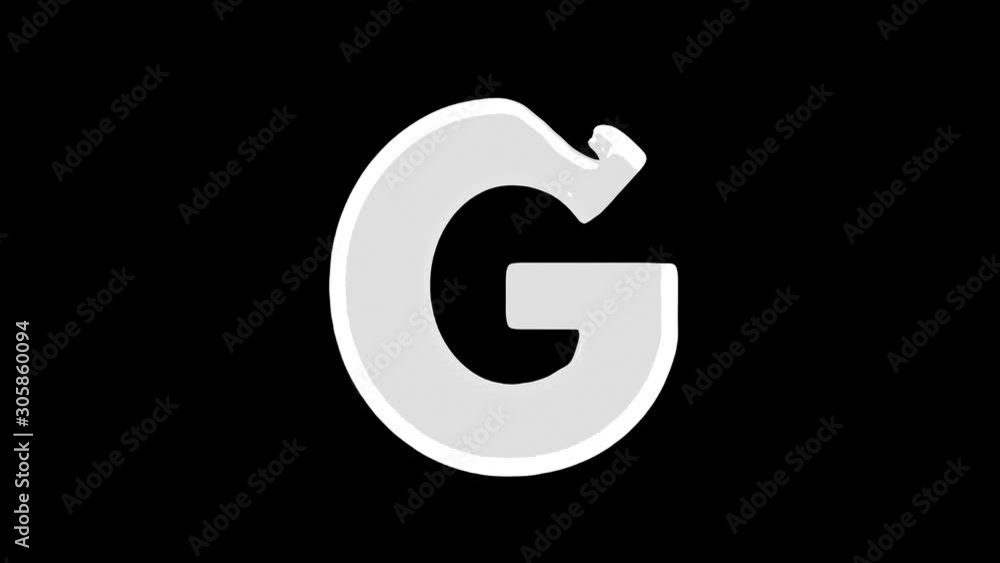 4K Animated blue water splashes filling G letter isolated on a white background with alpha matte 4K Animated blue water splashes filling G letter isolated on a white background with alpha matte