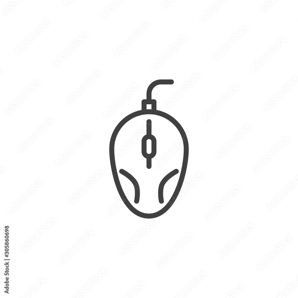 Computer gaming mouse line icon. linear style sign for mobile concept and web design. pc mouse outline vector icon. Symbol, logo illustration. Vector graphics Computer gaming mouse line icon. linear style sign for mobile concept and web design. pc mouse outline vector icon. Symbol, logo illustration. Vector graphics