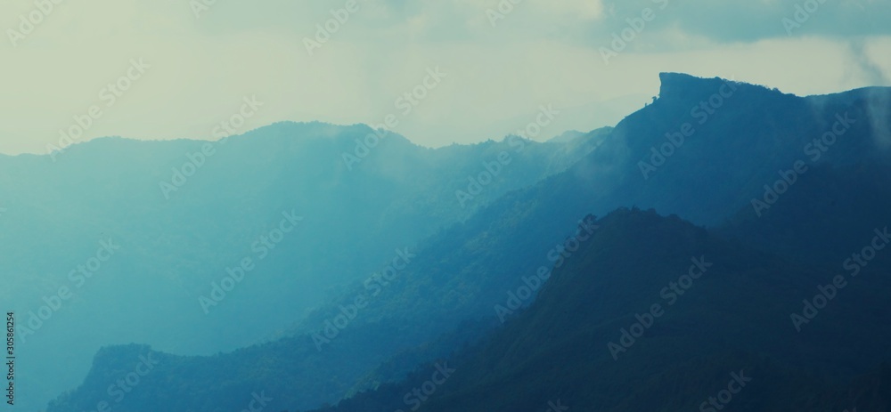 High mountain landscape in northern Thailand Can see high mountains in the background