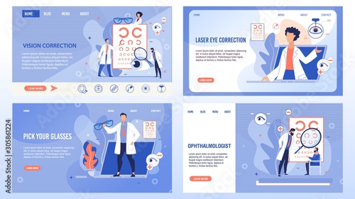 Ophthalmology Medicine Service Landing Page Set