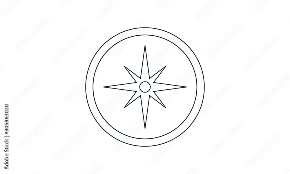 Compass icon for navigation and outdoor exploration Compass icon for navigation and outdoor exploration