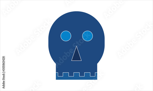 Skull icon for danger, horror, and Halloween themes