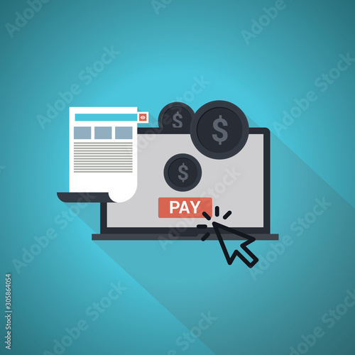 Pay per click advertising, sponsored listing, paid search marketing vector banner