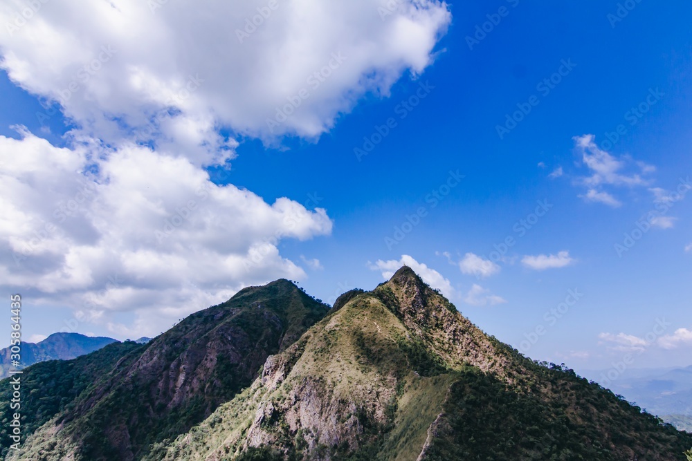 mountains and clouds