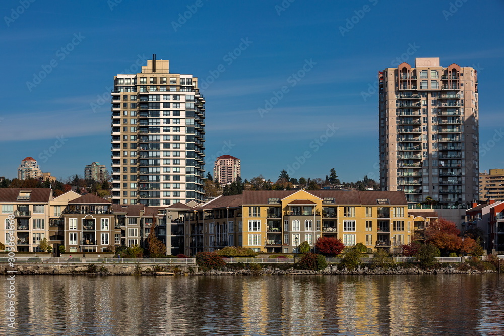Residential District at the waterfront of New Westminster Downtown