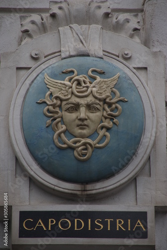 Medusa portrait on a facade