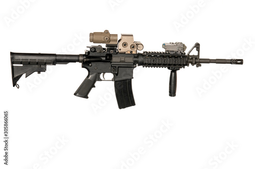 Принти на полотні m4 rifle with optical sight and laser device