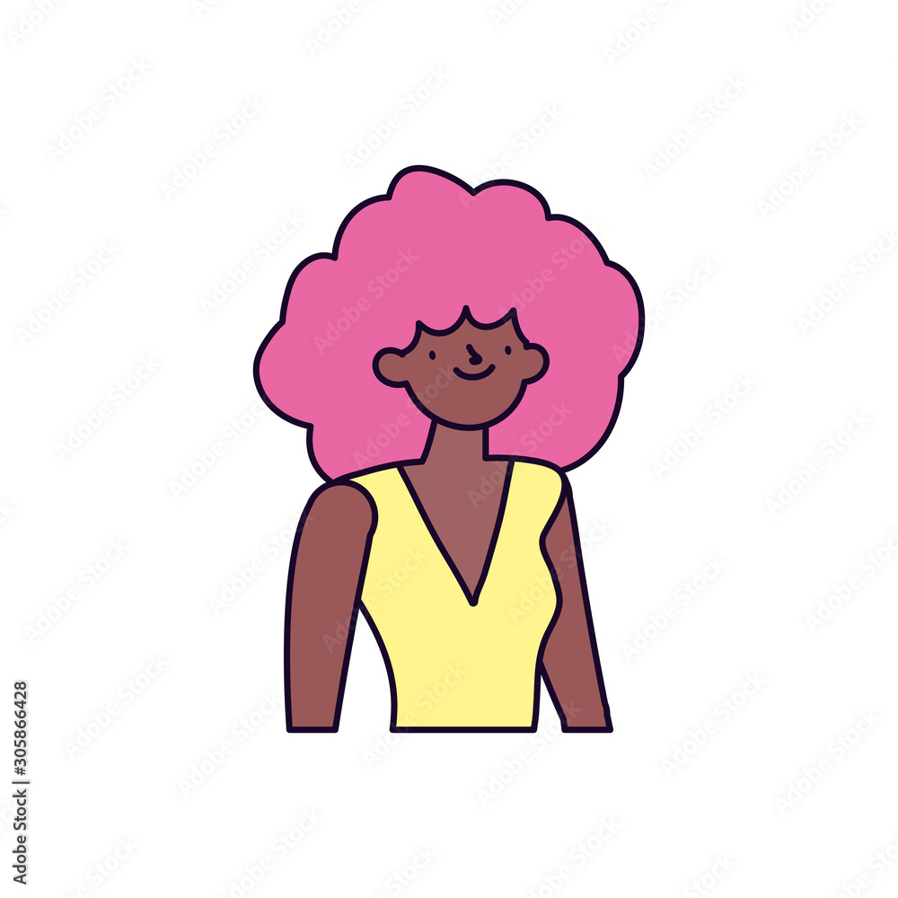 portrait young woman cartoon character