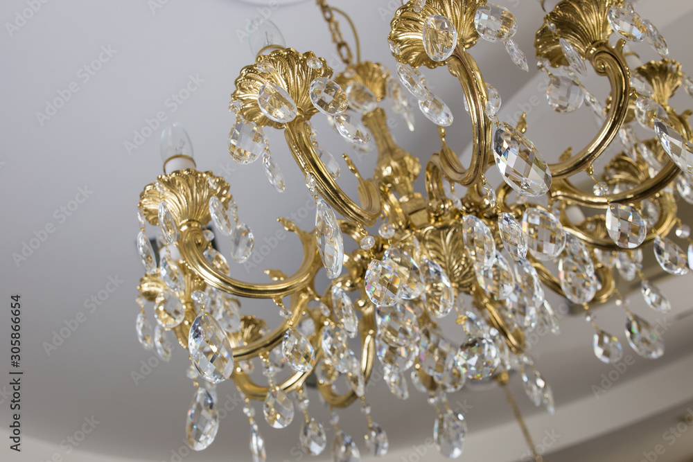 Fototapeta premium Bokeh made of chandelier. Background, abstraction postcard