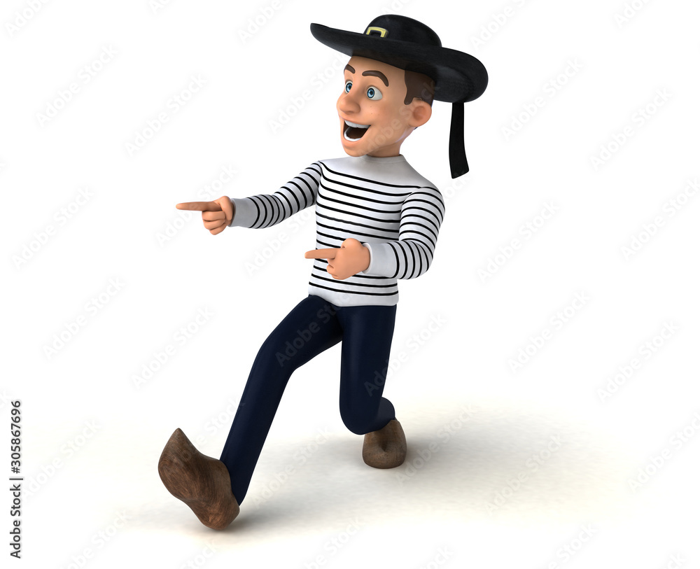Fun 3d cartoon breton character Fun 3d cartoon breton character