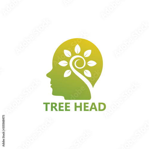 Tree Head Logo Template Design