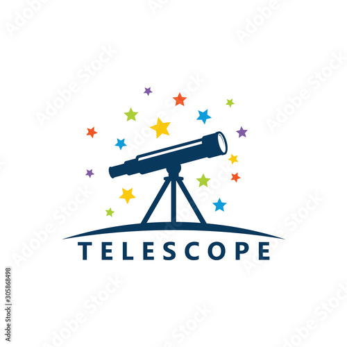 Modern Telescope Logo Template Design