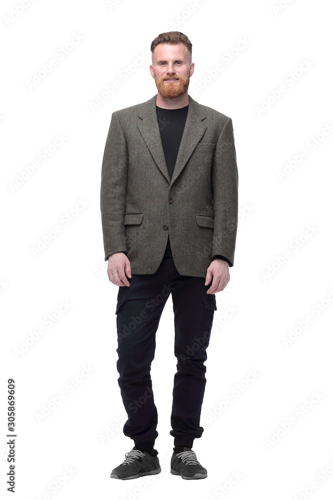 modern business man with a red beard . isolated on white modern business man with a red beard . isolated on white