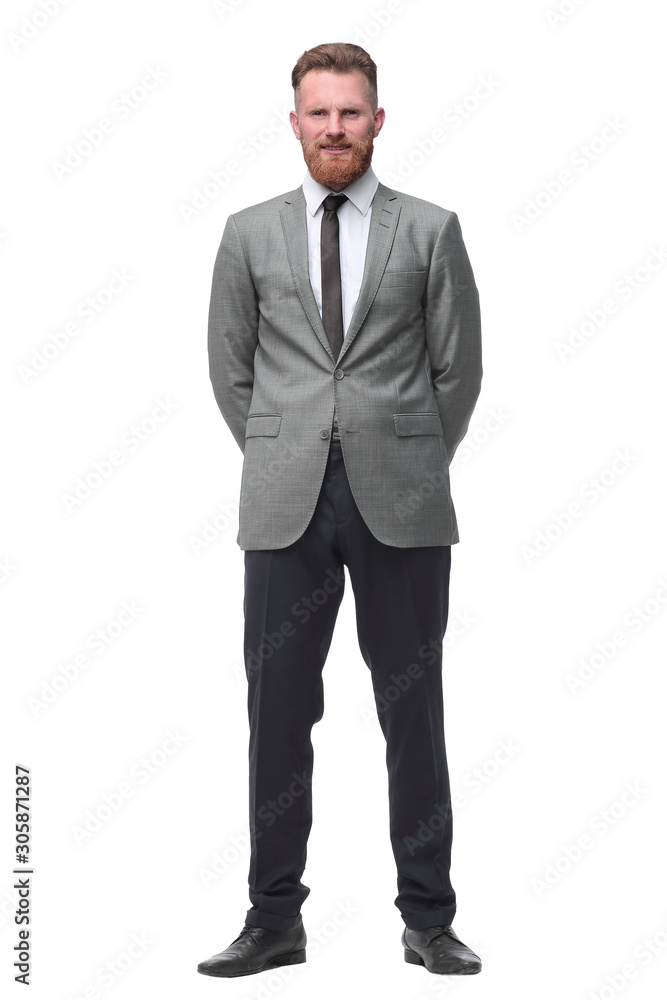 in full growth. confident businessman . isolated on white in full growth. confident businessman . isolated on white