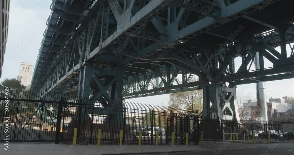 Cars pass under the Ben Franklin bridge Cars pass under the Ben Franklin bridge