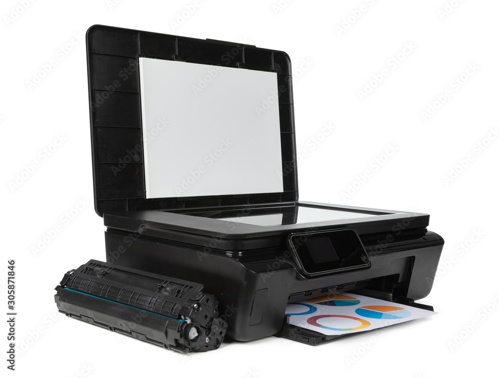 Laser home printer isolated on white background Laser home printer isolated on white background