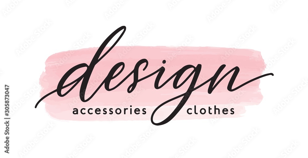 Accessories anf clothes design handwritten lettering. Brushstroke store ...