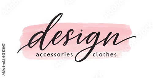 Accessories anf clothes design handwritten lettering. Brushstroke store logotype isolated vector calligraphy. Fashion boutique name cursive inscription. Shop logo design with calligraphic typography.