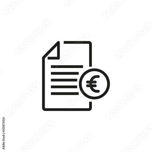 Invoice thin line icon. Bill, payment, document, tax isolated outline sign. Digital purchase concept. Vector illustration symbol element for web design and apps.