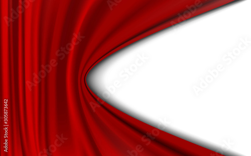 red curtain on the white background