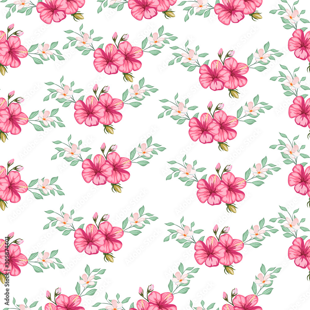 seamless pattern with pink flowers seamless pattern with pink flowers