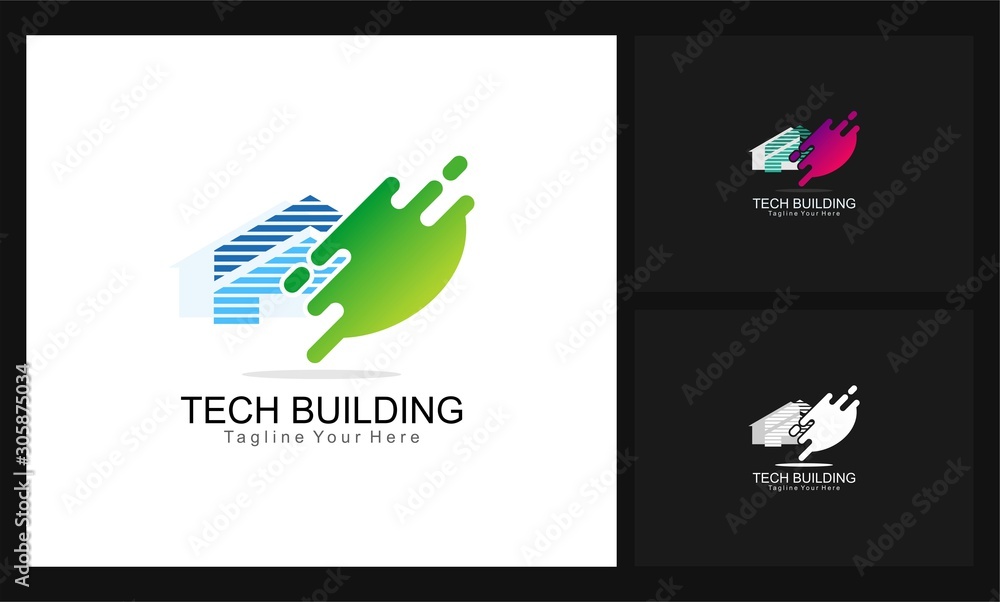 Obraz premium tech building business logo