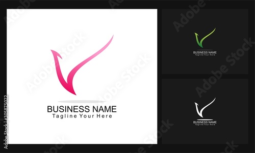 v icon business concept design logo