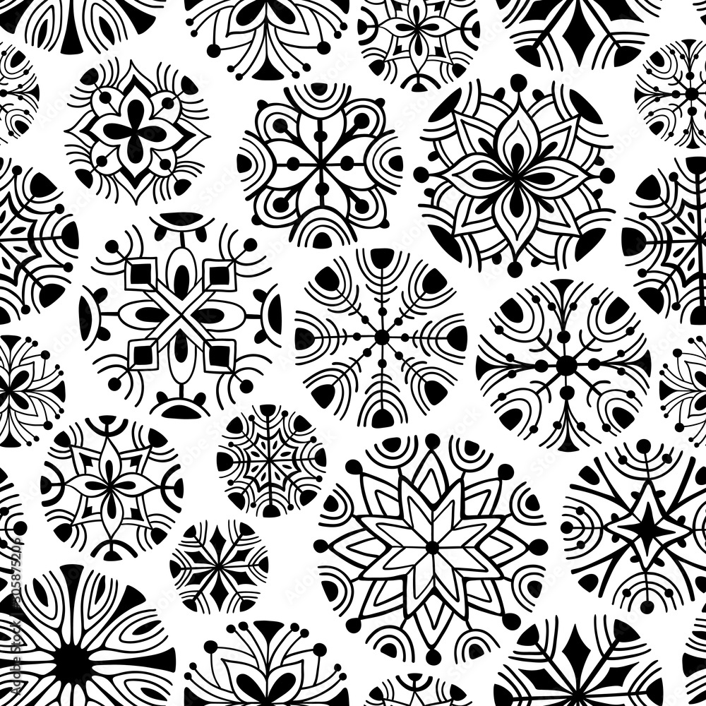 Christmas snowflakes seamless pattern Christmas snowflakes seamless pattern