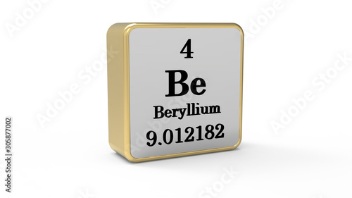 3d Berylium Element Sign