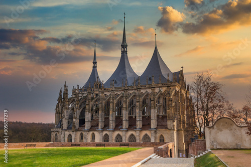 Kutna Hora with Saint Barbara's Church that is a UNESCO world heritage site, Czech Republic. photo