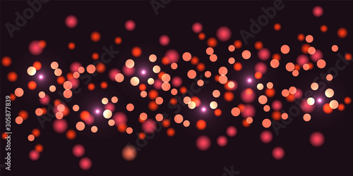 Luxury colorful glitter bokeh lights background. Abstract defocused circular. Holiday background. Magic background. Christmas granular abstract texture. Colorful confetti. Vector illustration EPS 10