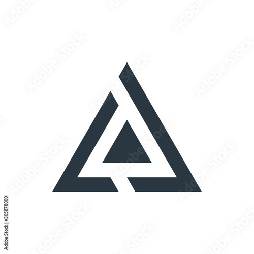 Two Triangle tech business logo design template. Stock Vector illustration isolated on white background.