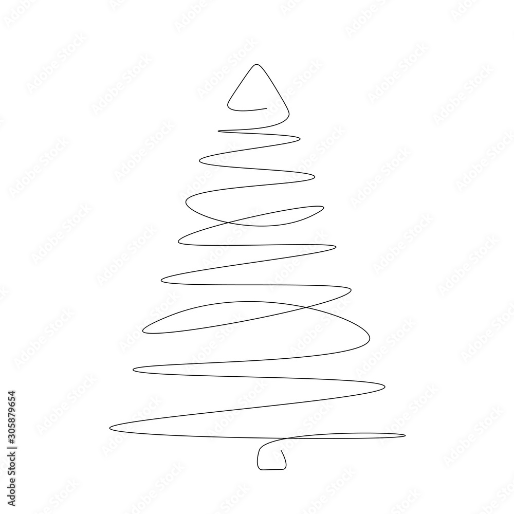 Christmas tree isolated on white background vector illustration Christmas tree isolated on white background vector illustration