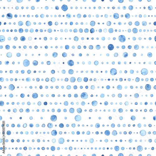 Dekoracja na wymiar  cute-seamless-watercolor-pattern-ornament-in-the-style-of-polka-dot-blue-watercolor-circles-on-a-white-background-simple-striped-print-for-textiles-vector-illustration
