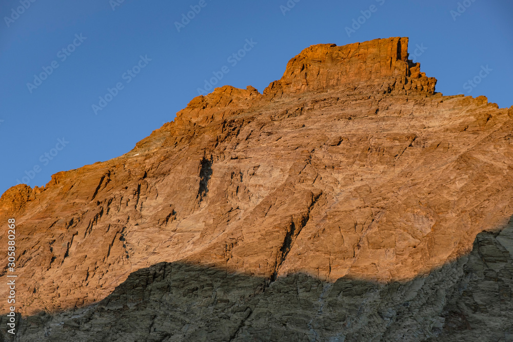 Fototapeta premium Peak of Monviso (3841m) photographed at sunset from west