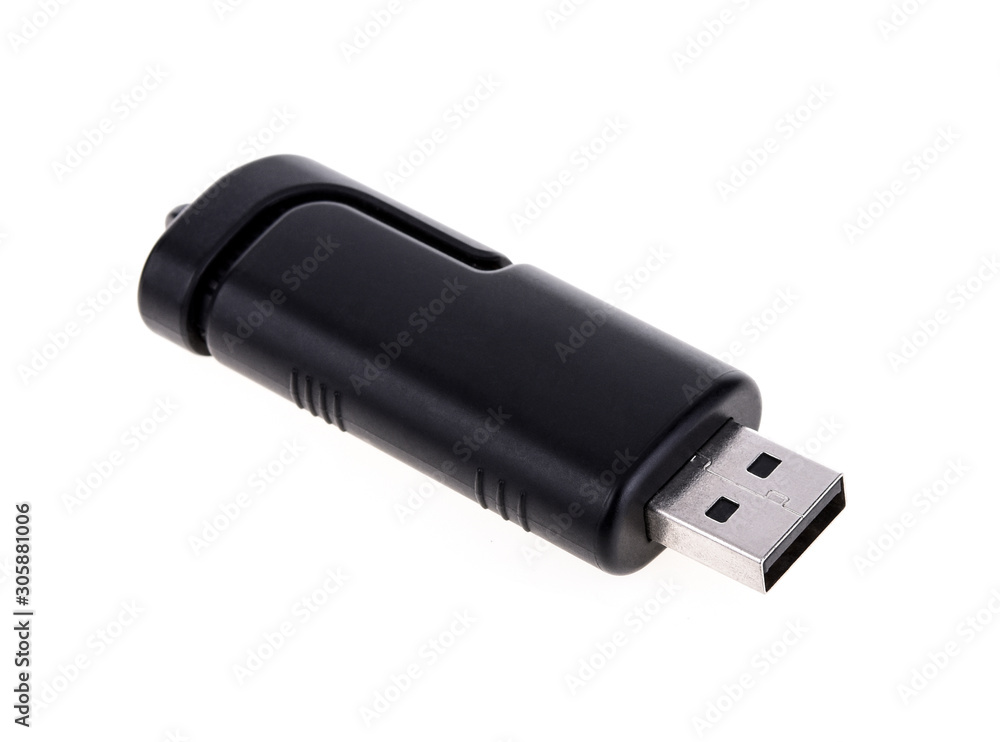 Black Pendrive Isolated on White Background. USB Flash Drive Key. Portable Flash Drive.USB memory stick Black Pendrive Isolated on White Background. USB Flash Drive Key. Portable Flash Drive.USB memory stick