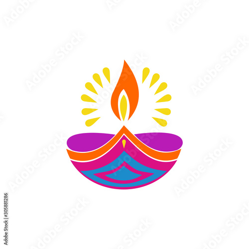 Diwali lamp icon vector design symbol 